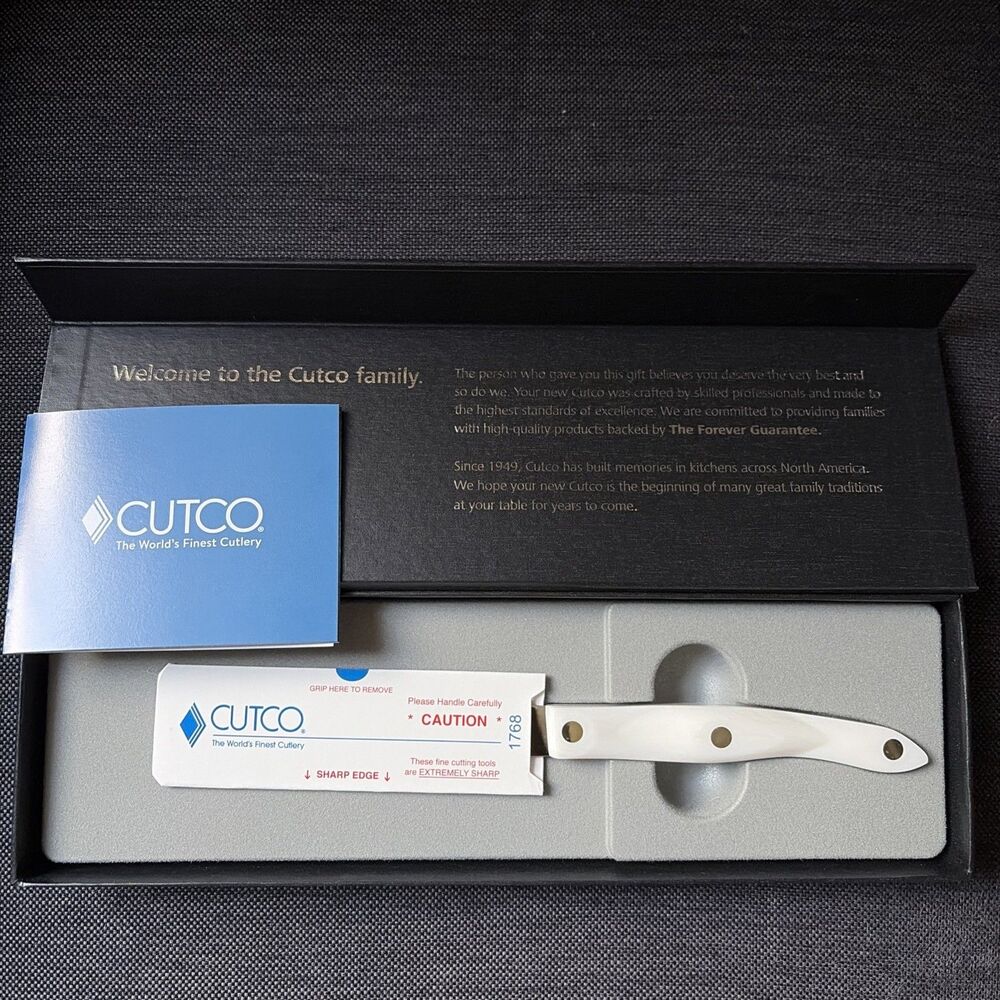 Cutco 1768 Pearl Handle Serrated Spatula Spreader Knife NEW IN BOX ENGRAVED